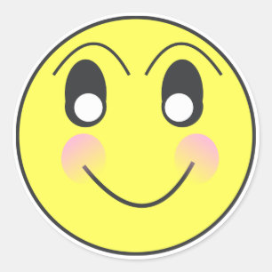 Sticker Rond Humeur Happy Face Emoticon