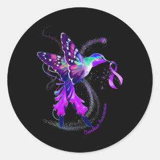 Sticker Rond Hummingbird Tenir la sensibilisation à la surdose