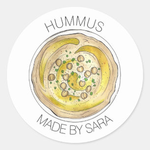 Sticker Rond Hummus Houmous Dip Fait Maison De La Cuisine De
