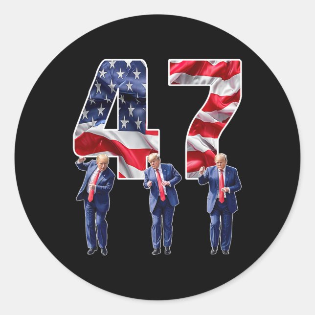 Sticker Rond Humoristique Trump Danseuse De Victoire Trump Dans (Devant)