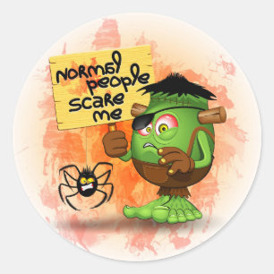 Sticker Rond Humorous Frankenstein