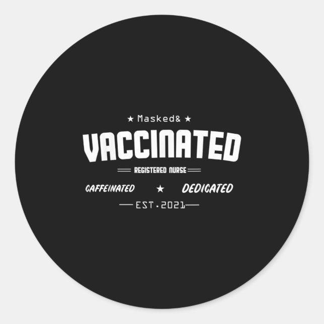 Sticker Rond Humour amusant vacciné Citation graphique Nu enreg (Devant)