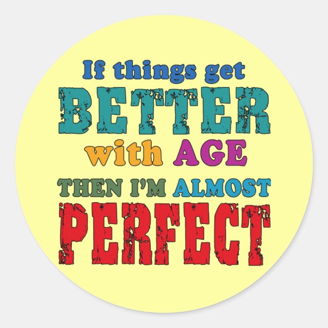 Sticker Rond Humour d'anniversaire de Over the Hill (Devant)