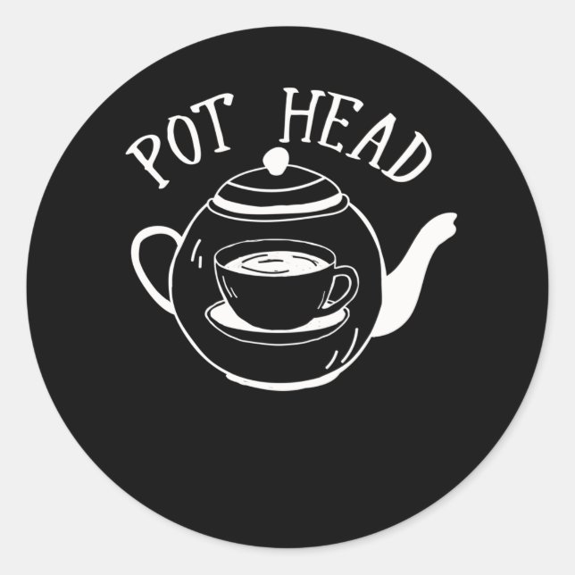 Sticker Rond Humour de caféine sarcastique Lover (Devant)