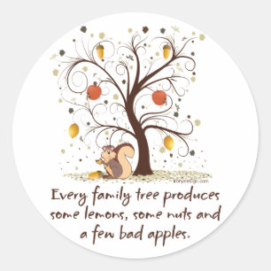Sticker Rond Humour de l'arbre généalogique