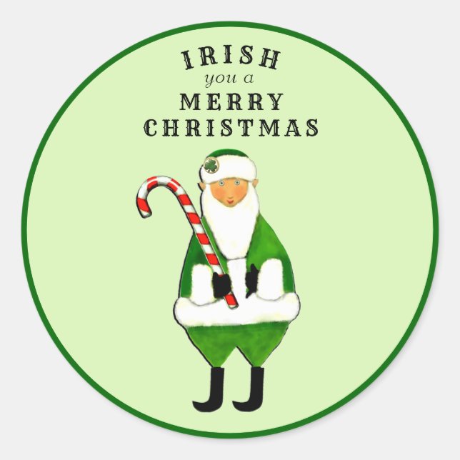 Sticker Rond Humour de Noël irlandais (Devant)
