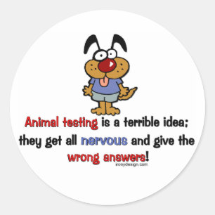 Sticker Rond Humour d'expérimentation animale