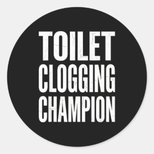 Sticker Rond Humour drôle Blague de salle de bain Toilette qui