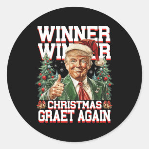 Sticker Rond Humour Drôle Trump gagnant Noël Grand Ag