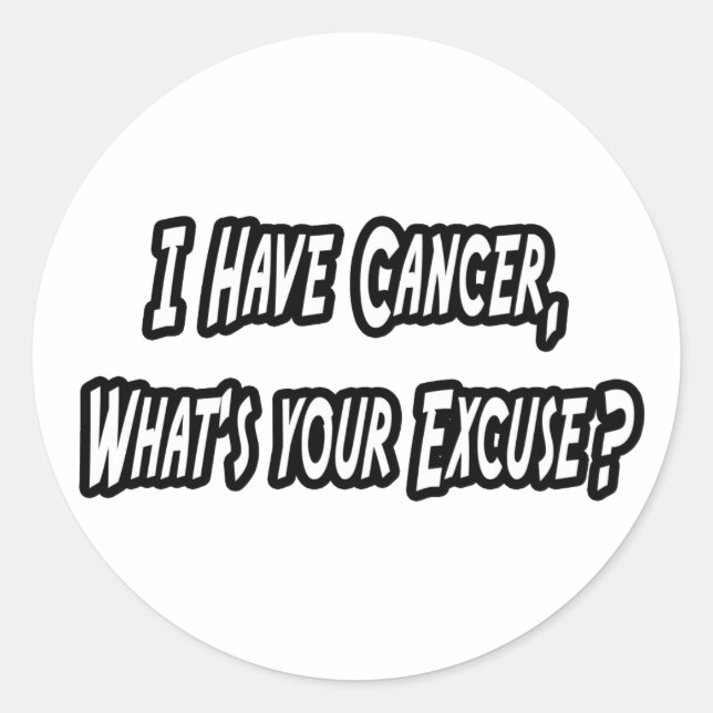 Sticker Rond Humour du cancer (Devant)