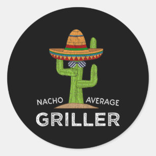 Sticker Rond Humour Grill Grill Fun Grill Griller Griller Dit F