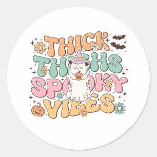 Sticker Rond Humour Halloween Éffrayant