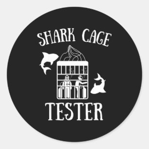 Sticker Rond Humour Handicapé Fauteuil Roulant Cage à Requin T