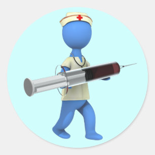 Sticker Rond Humour infirmière