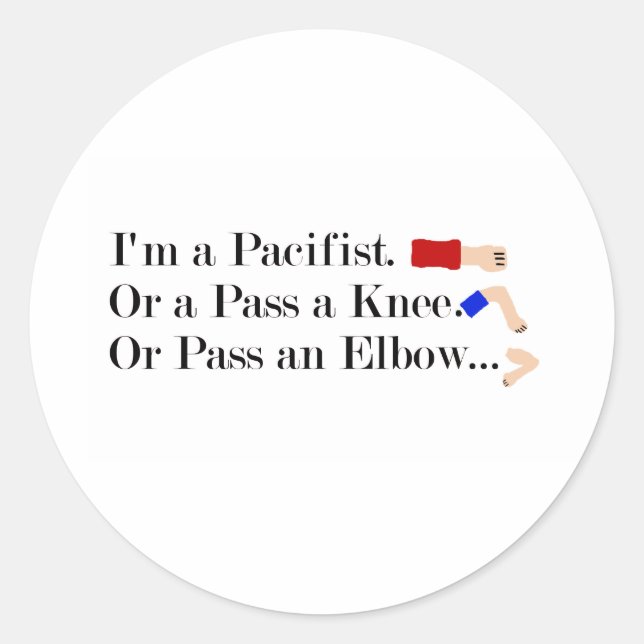 Sticker Rond Humour pacifiste mixed martial art (Devant)
