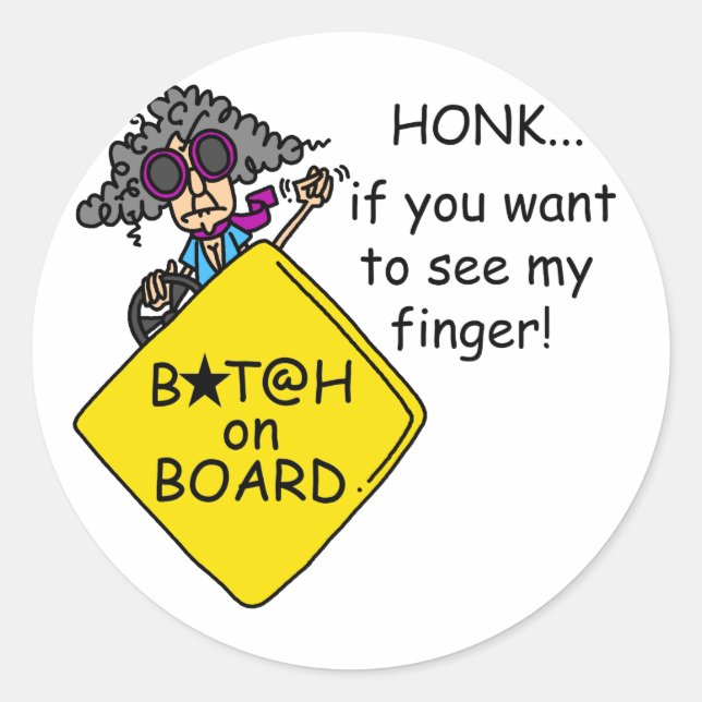 Sticker Rond Humour Road Rage (Devant)