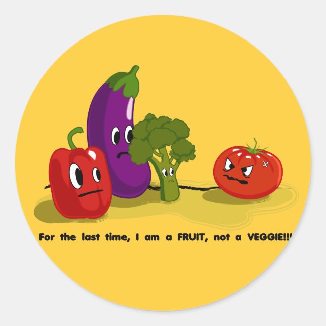Sticker Rond Humour tomate (Devant)