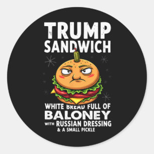 Sticker Rond Humour Trump Sandwich