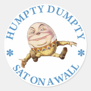 Sticker Rond Humpty Dumpty Sat Sur Un Mur