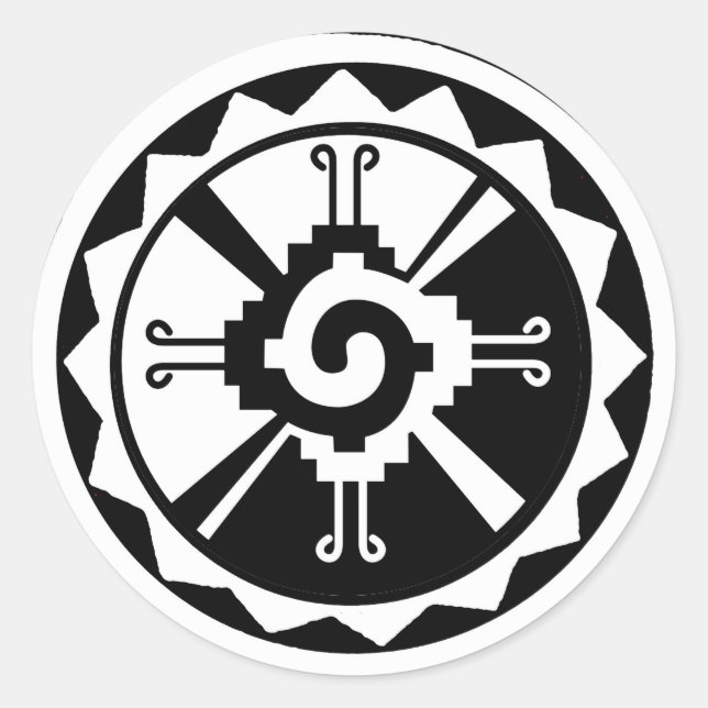 Sticker Rond Hunab Ku Créateur et planètes célestes (Devant)