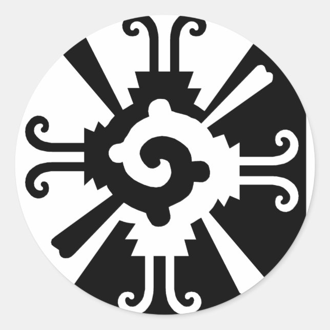 Sticker Rond Hunab Ku-noir et blanc (Devant)