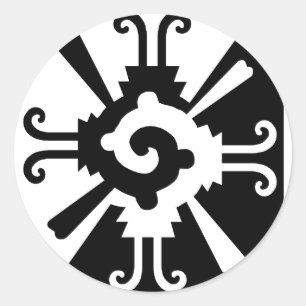 Sticker Rond Hunab Ku-noir et blanc