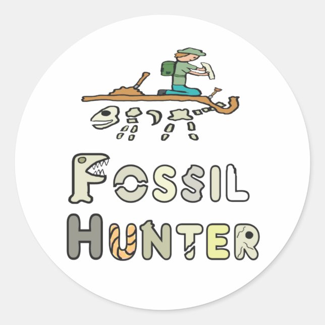 Sticker Rond Hunter fossile (Devant)