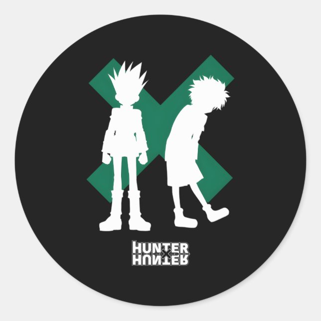 Sticker Rond Hunter X Hunter Gon Freecs Et Ua Silhouettes (Devant)