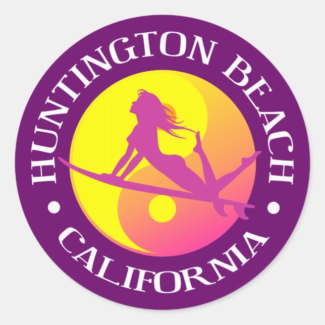 Sticker Rond Huntington Beach (Devant)