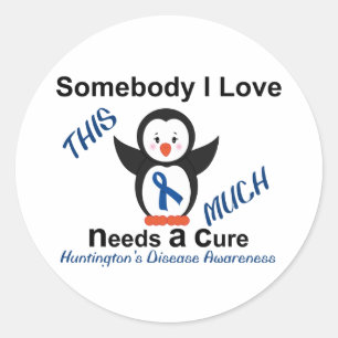 Sticker Rond Huntington's Disease Awareness Quelqu'un que j'aim