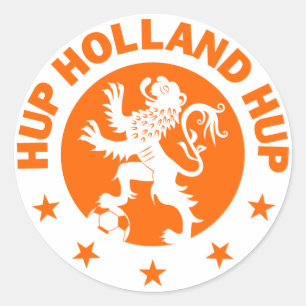 Sticker Rond Hup la Hollande - couleur Editable d'arrière -