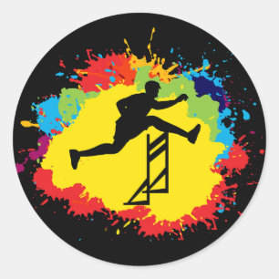 Sticker Rond Hurdling Hurdler Runner Athlètes