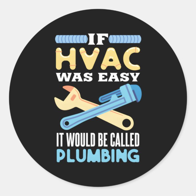 Sticker Rond Hvac Pour Un Technicien Hvac (Devant)