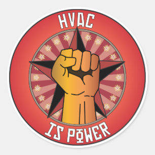 Sticker Rond Hvac, puissance