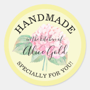 Sticker Rond Hydrangea Rose FAITE MAIN pour Vous   Cadeaux de M