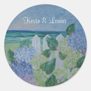 Sticker Rond Hydrangeas Au Bord De La Plage Mariage