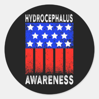 Sticker Rond Hydrocéphalie Survivante Maladie Guerrier de sensi