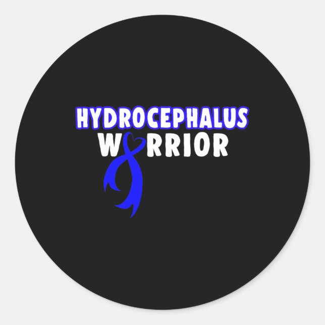 Sticker Rond Hydrocéphalie Survivor Empêcher le guerrier de sen (Devant)