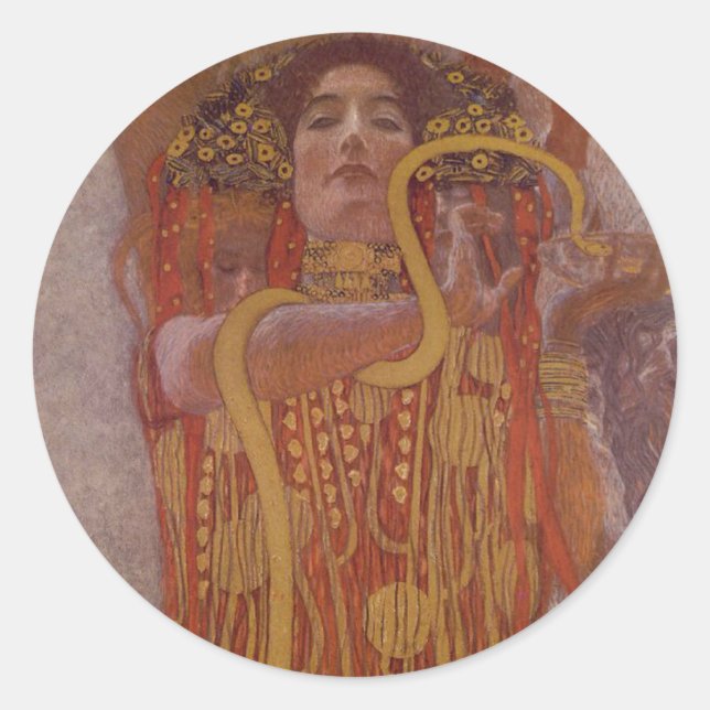 Sticker Rond Hygeia par Gustav Klimt (Devant)