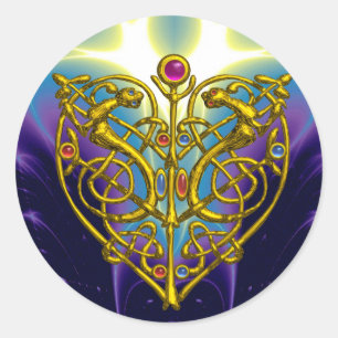 Sticker Rond HYPER VALENTINE rose Fuchsia pourpre