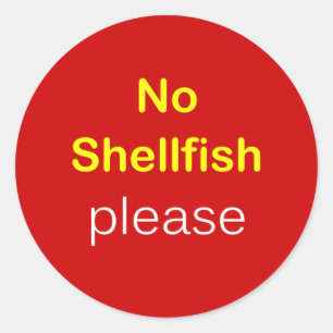 Sticker Rond i5 - Demande de nourriture ~ AUCUN POISSON S'IL VO