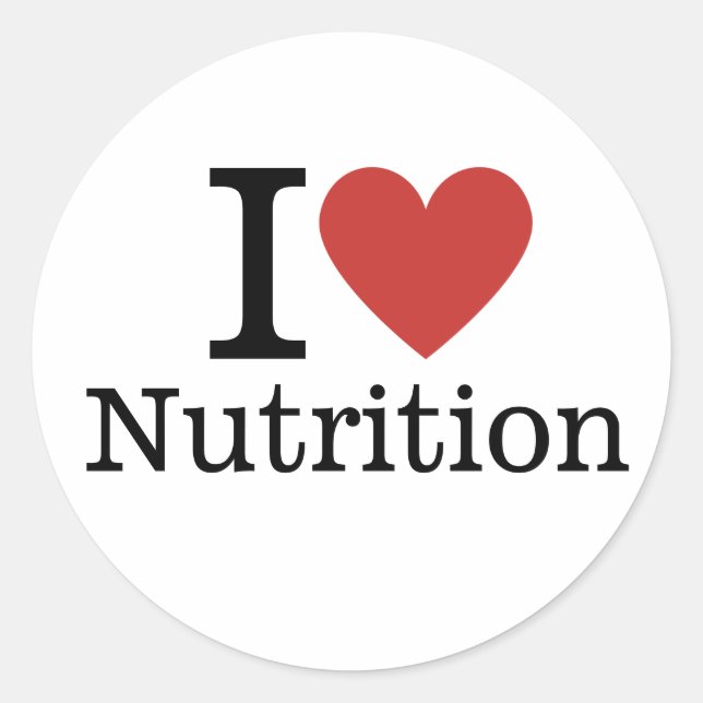 Sticker Rond I ❤️ Aimer la nutrition pour les étudiants / Facul (Devant)