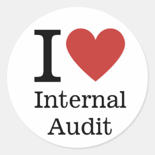 Sticker Rond I ❤️ Audit interne pour les employés PERSONNALISÉ