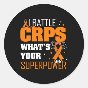 Sticker Rond I Battle CRPS RSD Sensibilisation Orange Ribbon Wa