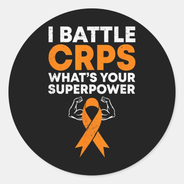 Sticker Rond I Battle CRPS Sensibilisation Orange Ribbon Warrie (Devant)
