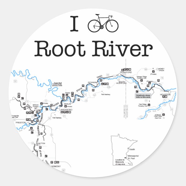 Sticker Rond I Bike Root River (Devant)