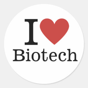 Sticker Rond I ❤️ Biotech pour étudiants/Faculté PERSONNALISÉ