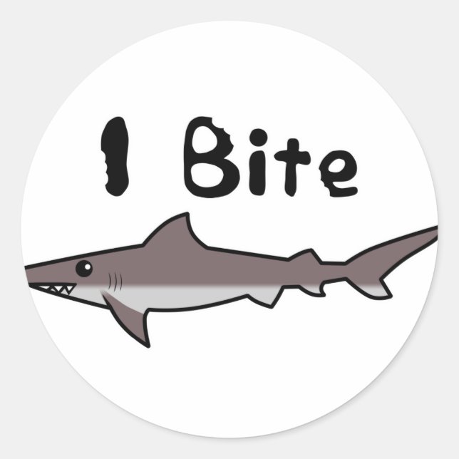 Sticker Rond I Bite - Requin (Devant)