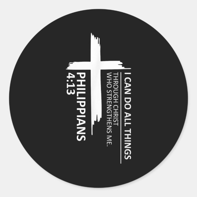 Sticker Rond I Can Do All Things Philipans 4_13 Insrational Fai (Devant)