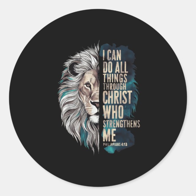 Sticker Rond I Can Do All Things Through Christ  (Devant)